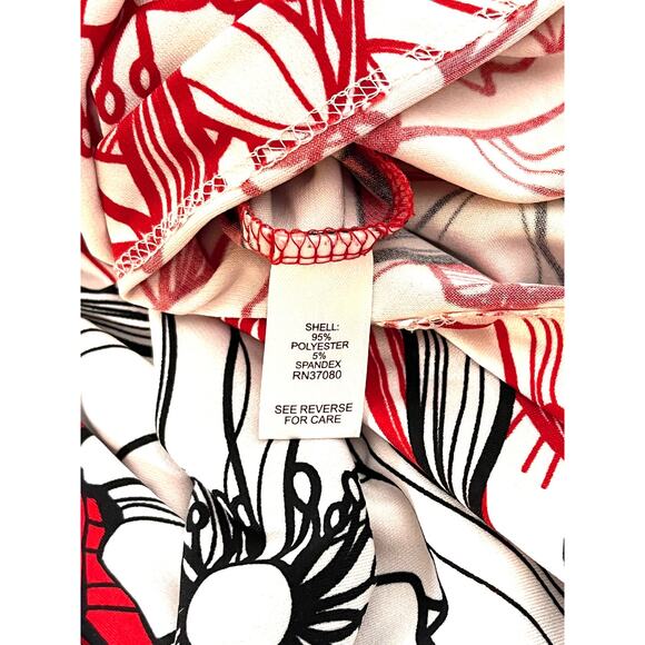 CATO Hawaiian DRESS Womens MED Red White Hibiscus Flowers Sun Slip Sleeveless - Picture 9 of 11